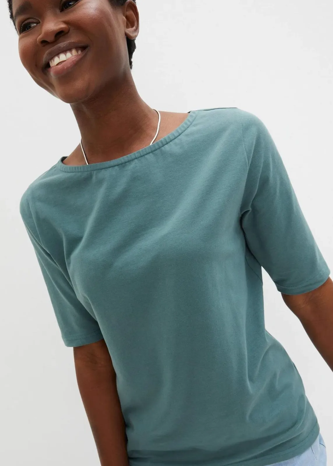 bonprix Shirts & Tops|Basics^U-Boot-Ausschnitt-Shirt graugrün