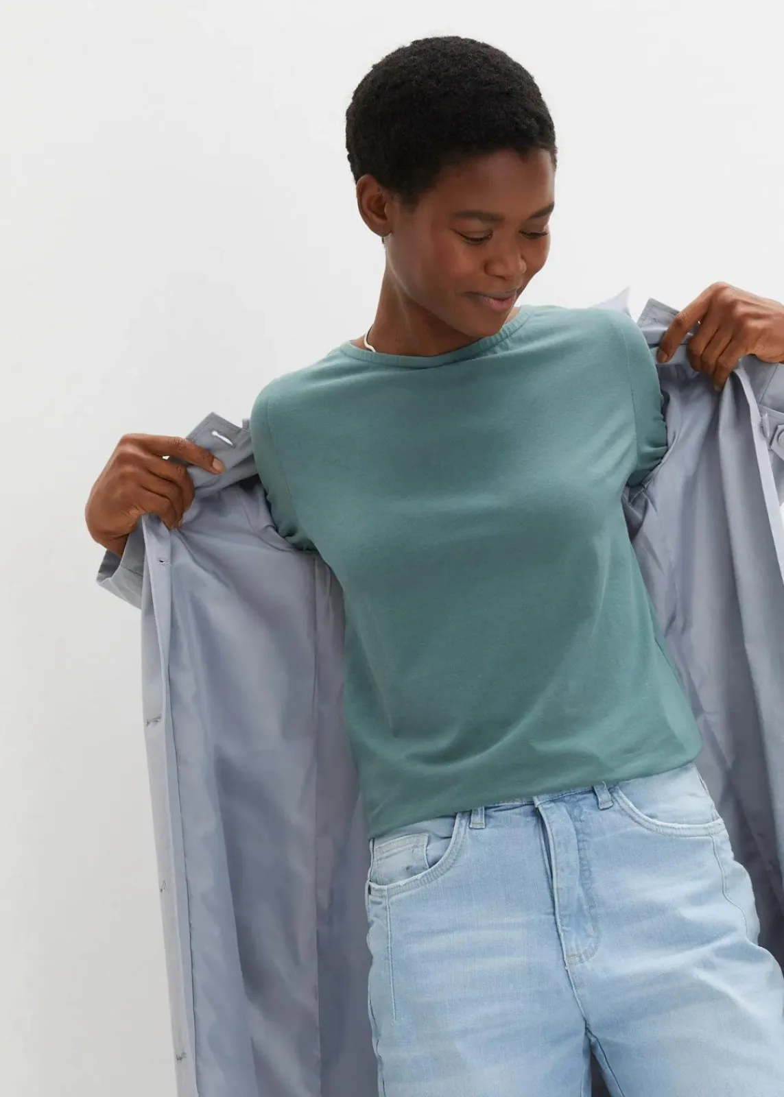 bonprix Shirts & Tops|Basics^U-Boot-Ausschnitt-Shirt graugrün