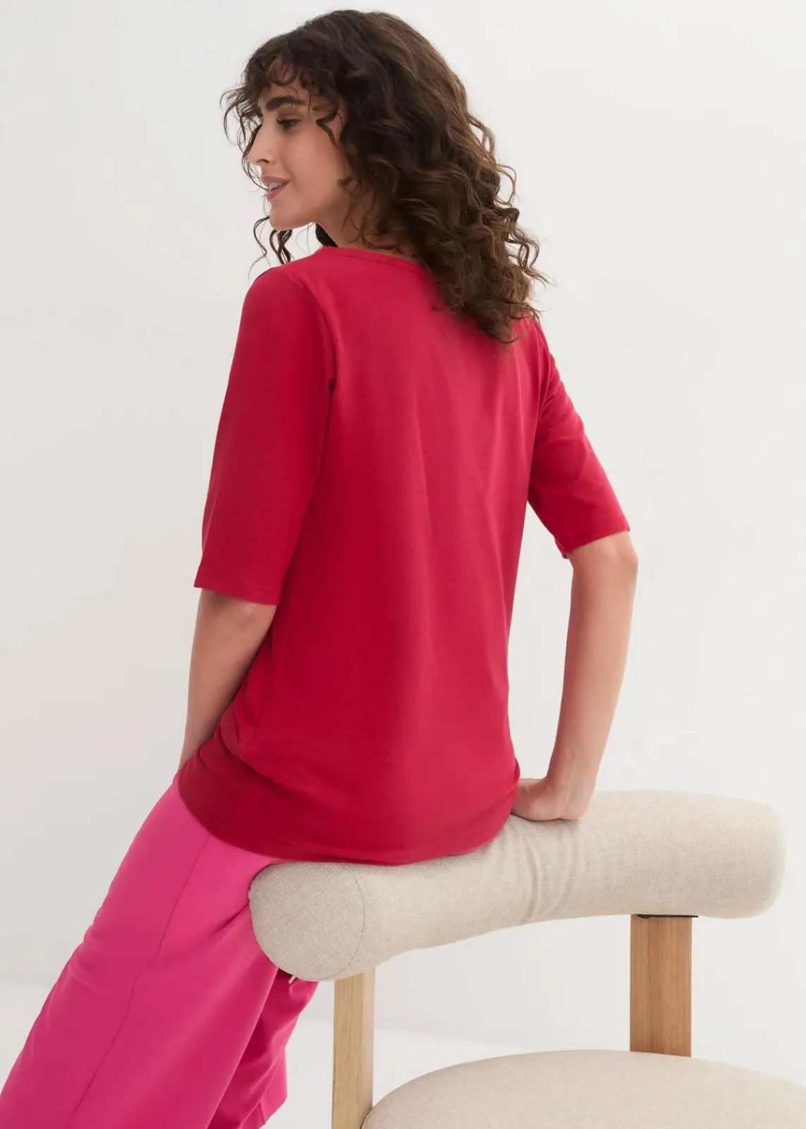 bonprix Shirts & Tops|Basics^U-Boot-Ausschnitt-Shirt abendrot