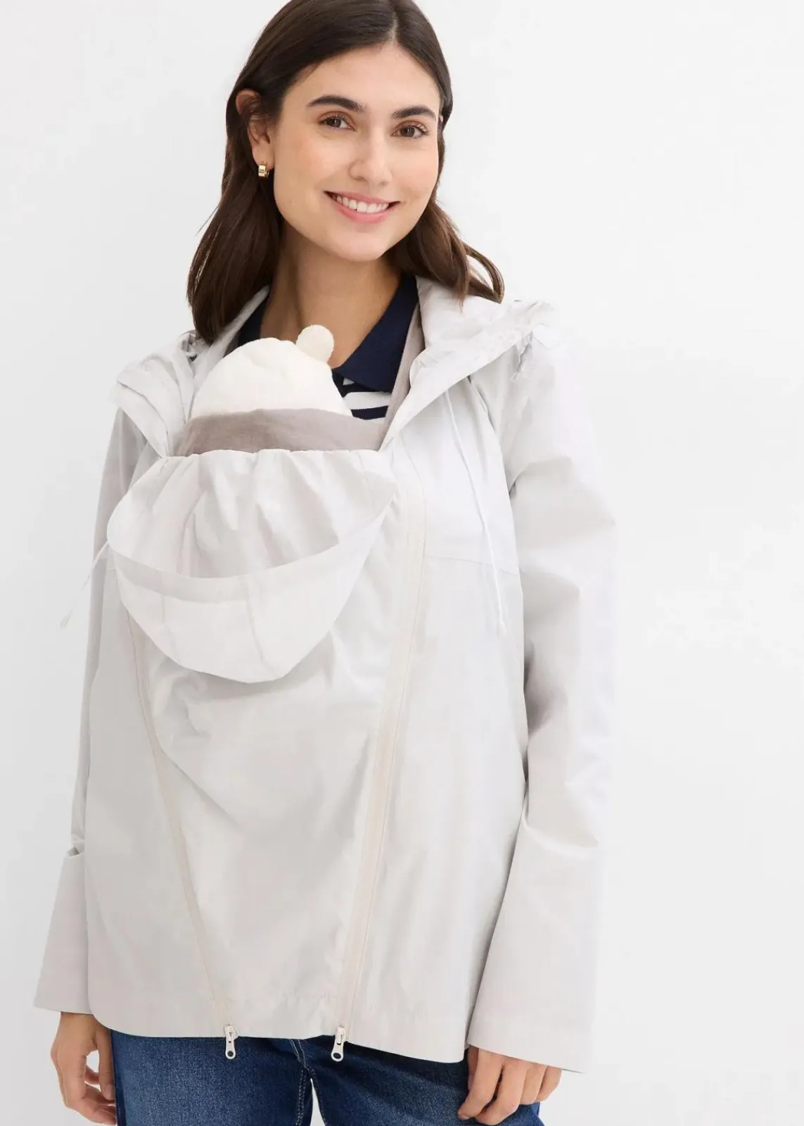 bonprix Bekleidung·Blazer|Umstandsmode^Ultraleichte wind- und regenfeste Umstands- und Tragejacke silber