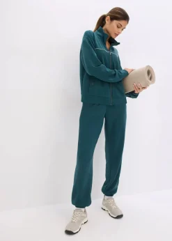 bonprix Bekleidung·Sweat|Bekleidung·Hosen^Ultrasofte Sport-Jacke mit Modal petrolgrün