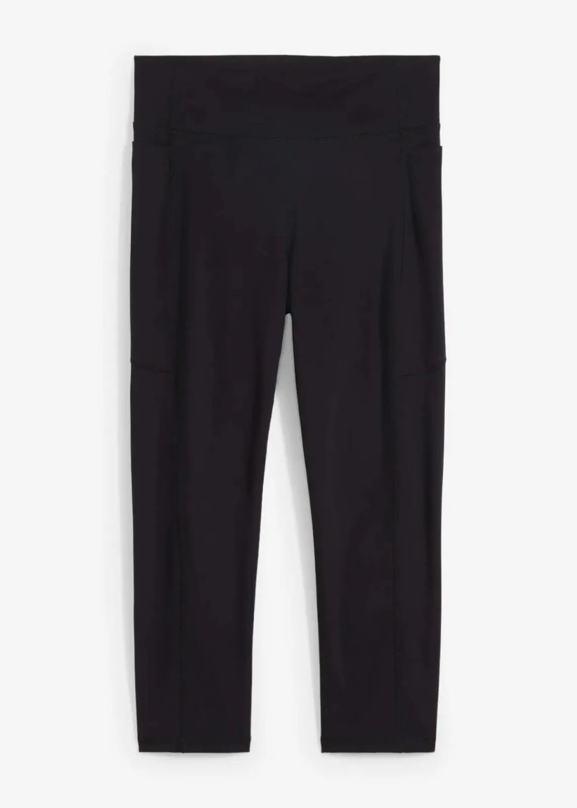 bonprix Bekleidung·Sweat|Bekleidung·Kleider^Ultrasofte Sport-Leggings mit seitlichen Taschen, Capri-Länge schwarz