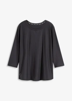 bonprix Bekleidung·Sweat|Nachhaltigere Materialien^Ultrasoftes Funktionsshirt mit ¾ Ärmel, schnelltrocknend schwarz
