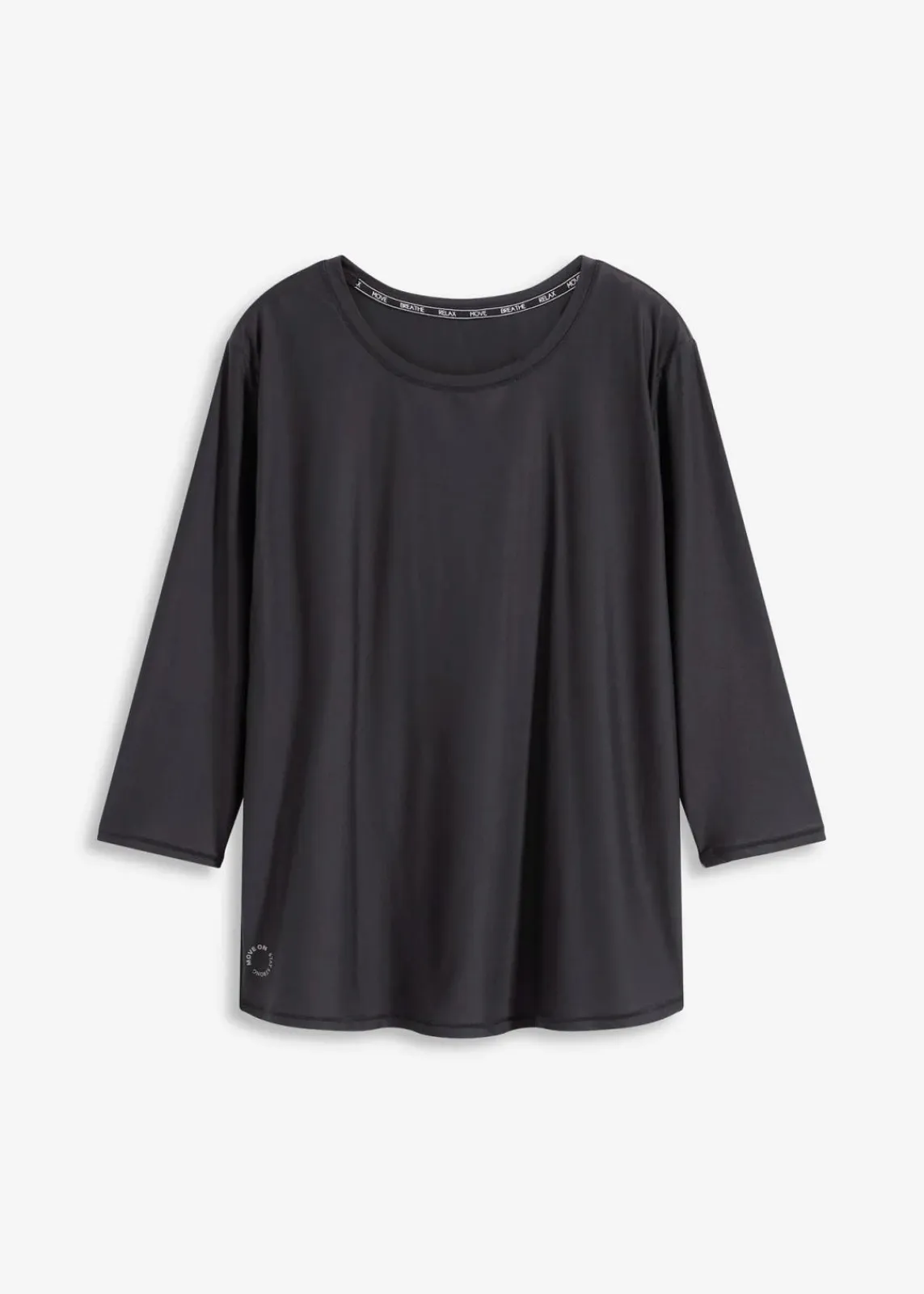 bonprix Bekleidung·Sweat|Nachhaltigere Materialien^Ultrasoftes Funktionsshirt mit ¾ Ärmel, schnelltrocknend schwarz