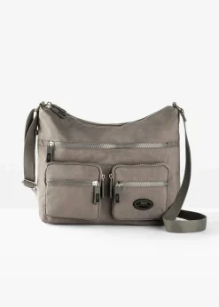 bonprix Taschen^Umhängetasche mit Außentaschen grau