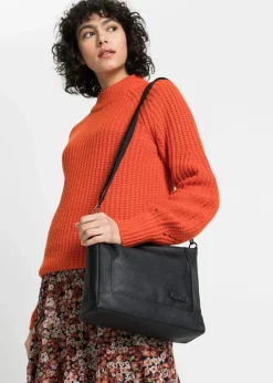 bonprix Taschen^Umhängetasche mit austauschbarem Trageriemen schwarz/weiß twill