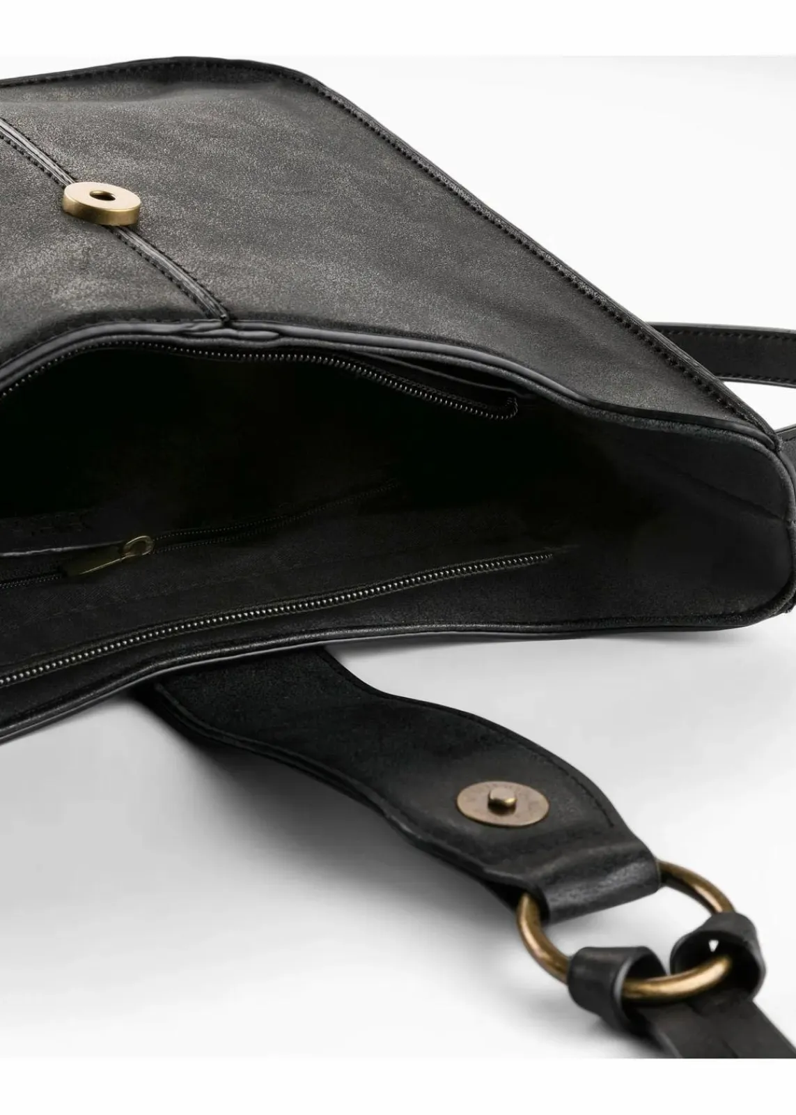bonprix Taschen^Umhängetasche mit dekorativem Schnallendetail schwarz