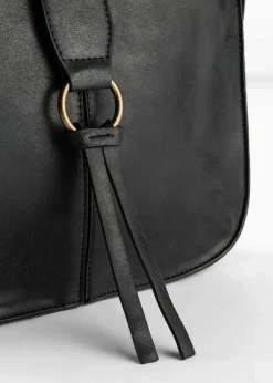 bonprix Taschen^Umhängetasche mit dekorativem Schnallendetail schwarz