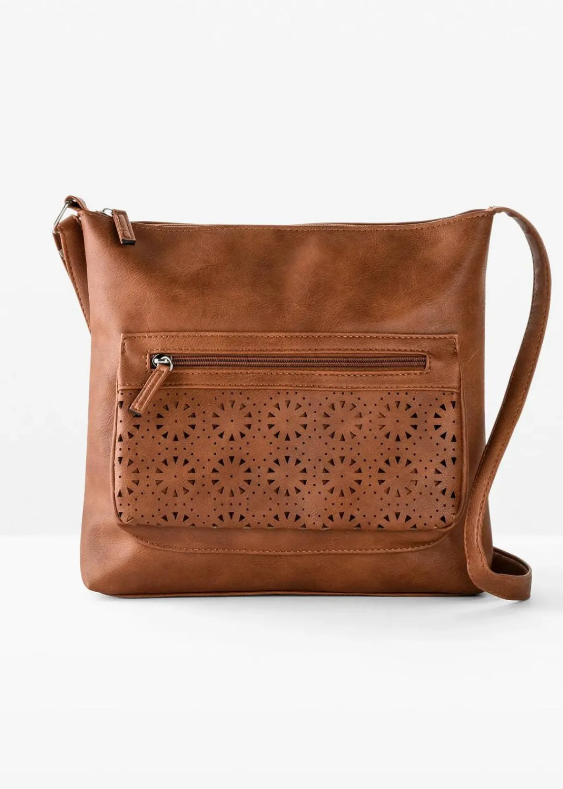 bonprix Taschen^Umhängetasche mit dekorativer Außentasche cognac