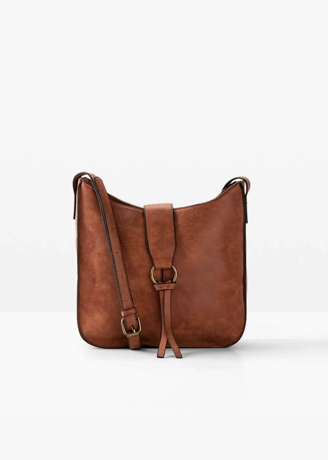 bonprix Taschen^Umhängetasche mit dekorativem Schnallendetail cognac