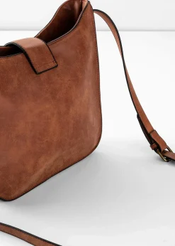 bonprix Taschen^Umhängetasche mit dekorativem Schnallendetail cognac