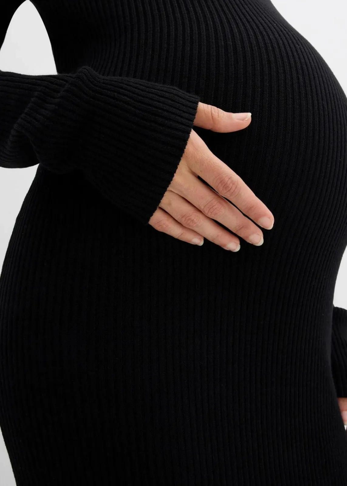 bonprix Bekleidung·Blazer|Umstandsmode^Umstands- und Stillkleid aus Strick schwarz