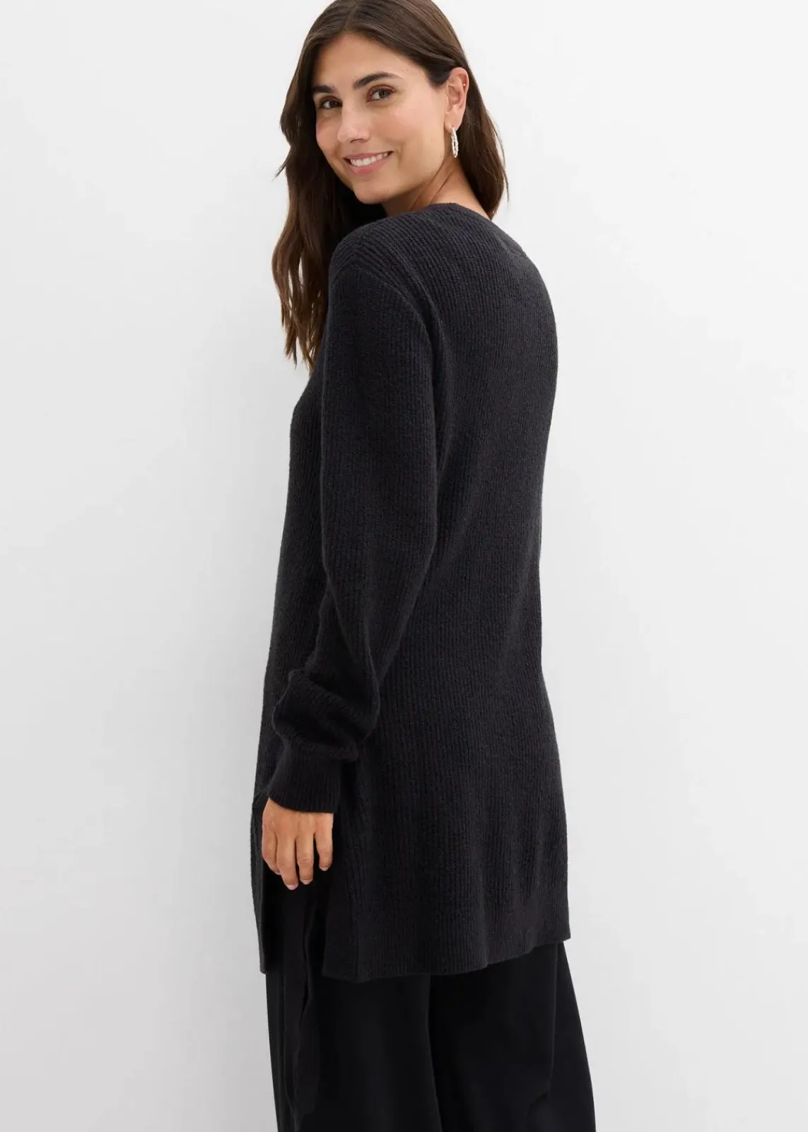bonprix Bekleidung·Blazer|Umstandsmode^Umstands- und Stillpullover aus Baumwolle mit Wollanteil schwarz