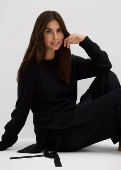 bonprix Bekleidung·Blazer|Umstandsmode^Umstands- und Stillpullover aus Baumwolle mit Wollanteil schwarz