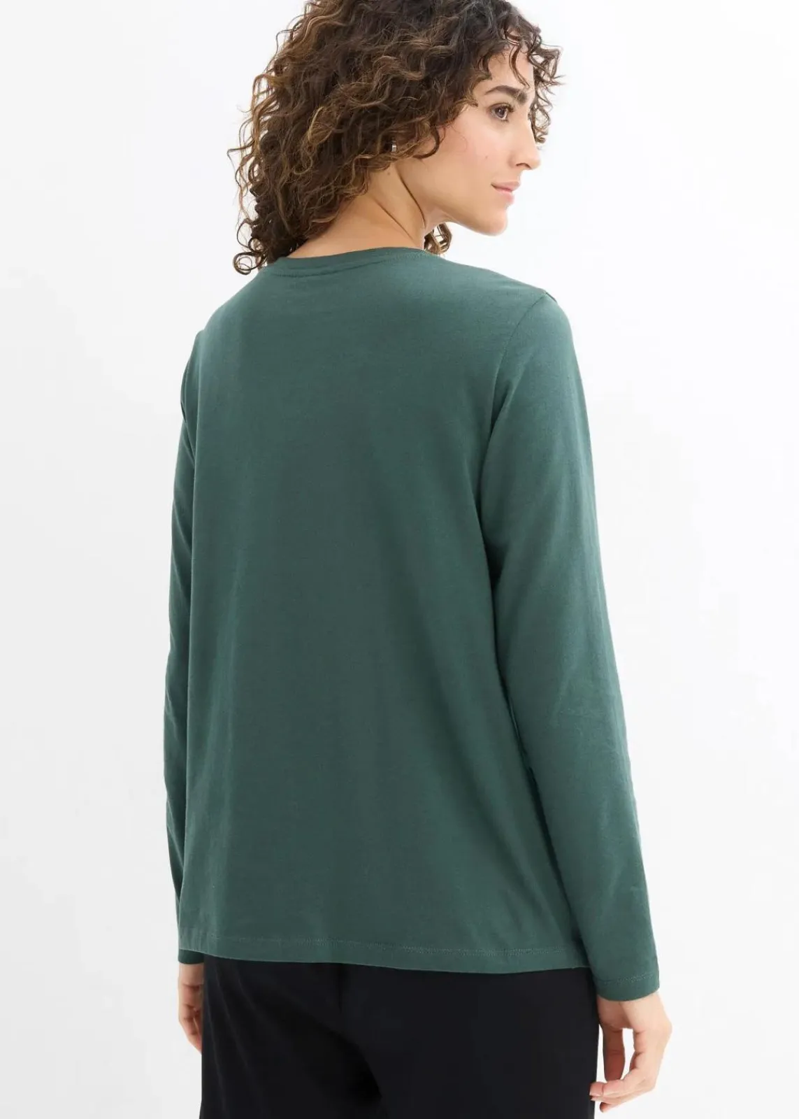 bonprix Umstandsmode|Bekleidung·Blazer^Umstands- und Stillshirts aus reiner Bio-Baumwolle (2er Pack) schwarz+schattengrün