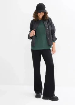 bonprix Umstandsmode|Bekleidung·Blazer^Umstands- und Stillshirts aus reiner Bio-Baumwolle (2er Pack) schwarz+schattengrün