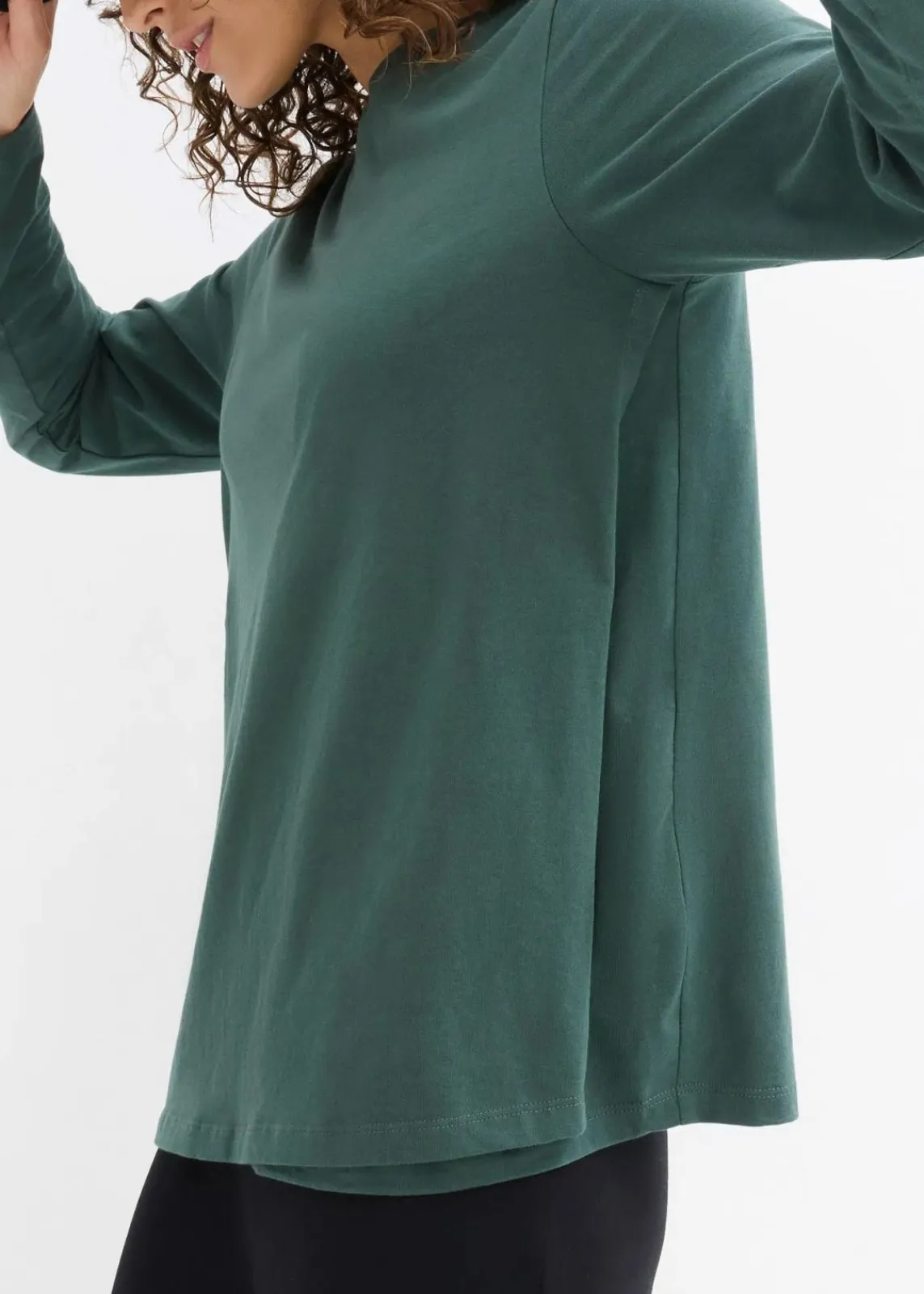 bonprix Umstandsmode|Bekleidung·Blazer^Umstands- und Stillshirts aus reiner Bio-Baumwolle (2er Pack) schwarz+schattengrün