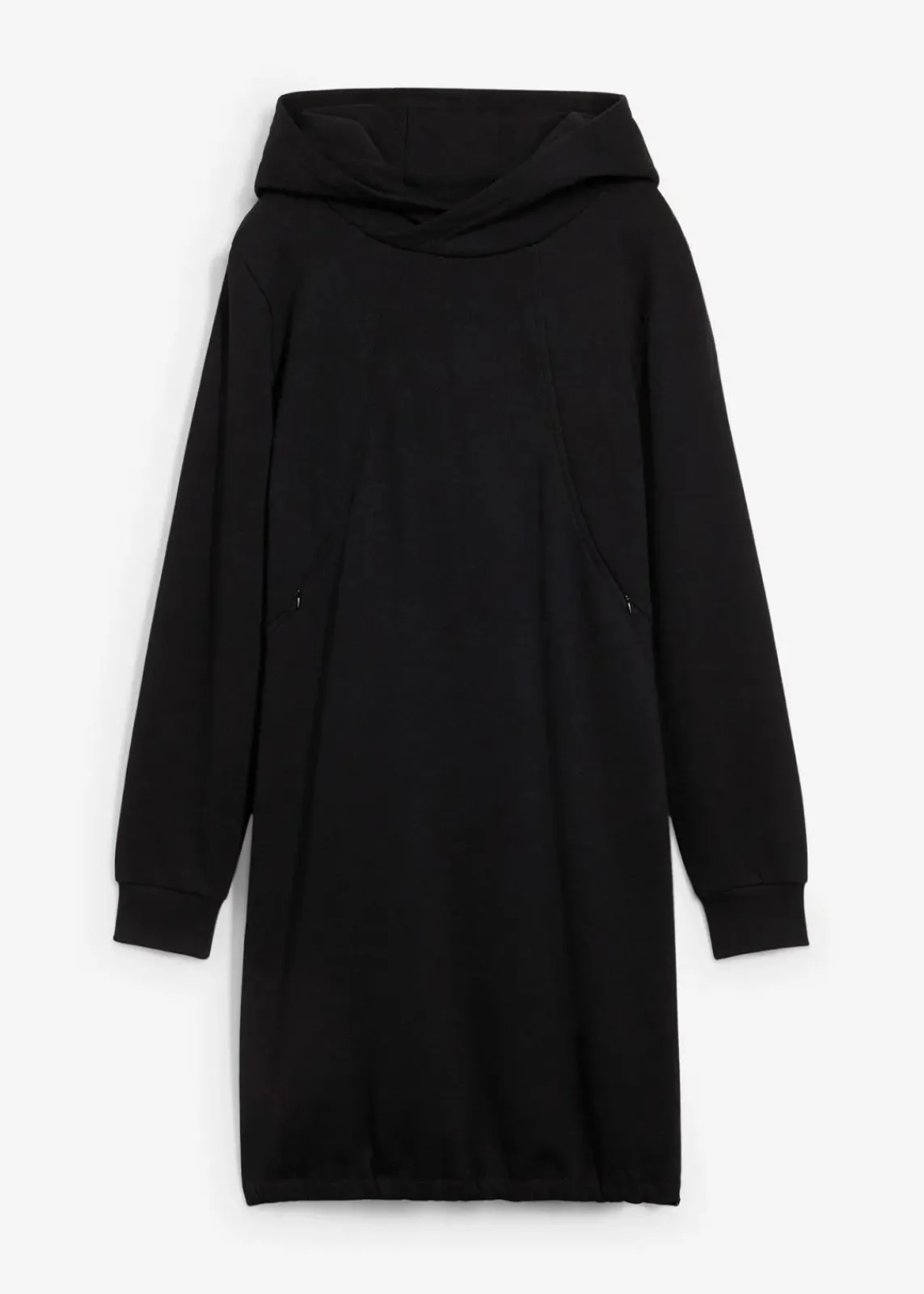 bonprix Umstandsmode|Nachhaltigere Materialien^Umstands- und Still-Sweatkleid aus Bio-Baumwolle schwarz