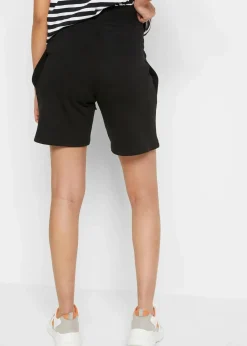 bonprix Bekleidung·Blazer|Umstandsmode^Umstands-Bermudas aus weicher Sweatware (2er Pack) schwarz/grau meliert