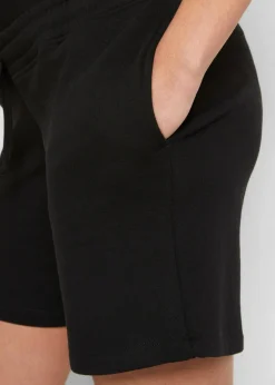 bonprix Bekleidung·Blazer|Umstandsmode^Umstands-Bermudas aus weicher Sweatware (2er Pack) schwarz/grau meliert
