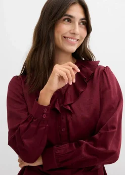 bonprix Bekleidung·Blazer|Umstandsmode^Umstands-Bluse aus weichem Satin dunkelbeere