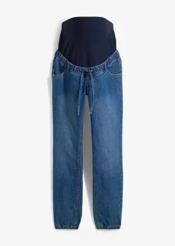 bonprix Bekleidung·Blazer|Nachhaltigere Materialien^Umstands-Denimjogger aus Bio-Baumwolle blau denim
