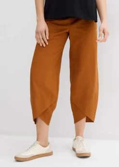 bonprix Bekleidung·Blazer|Umstandsmode^Umstandshose mit Bauchband aus Leinen-Mix bronze