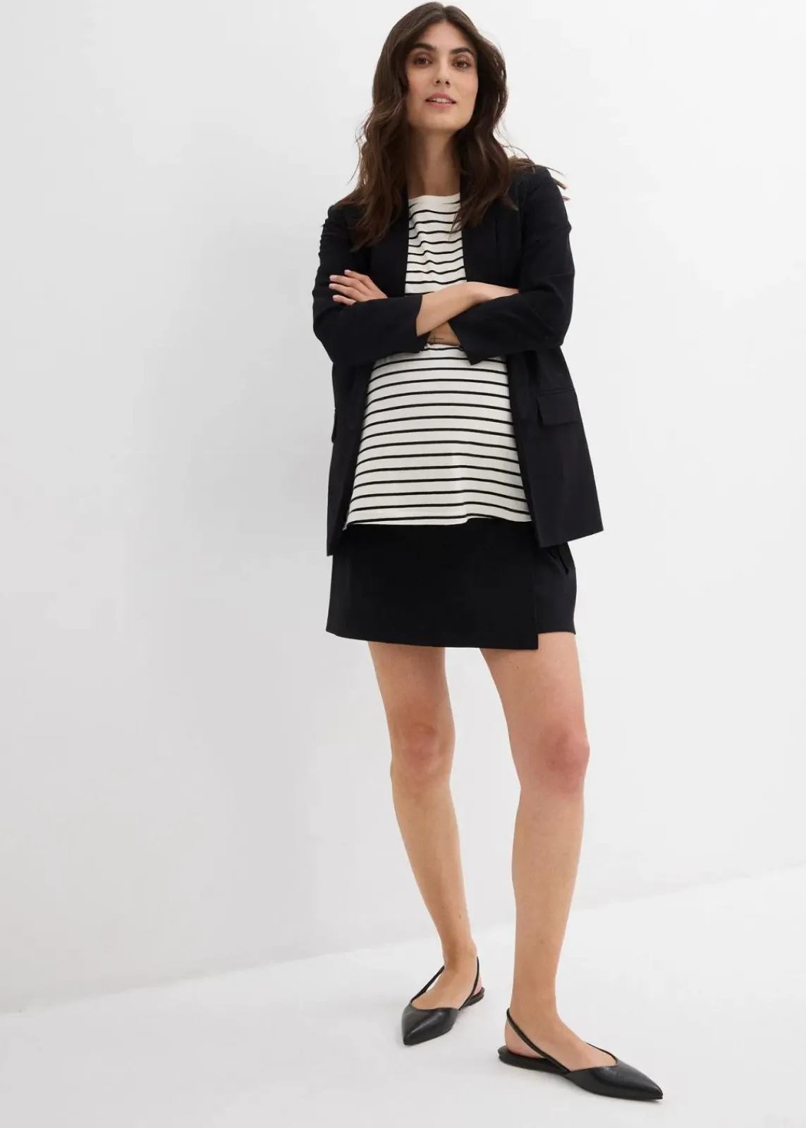 bonprix Bekleidung·Blazer|Umstandsmode^Umstands-Hosenrock aus Bio-Baumwolle schwarz
