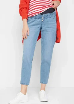 bonprix Bekleidung·Blazer|Umstandsmode^Umstandsjeans aus Baumwoll-Stretch, schmal zulaufendes Bein blau denim