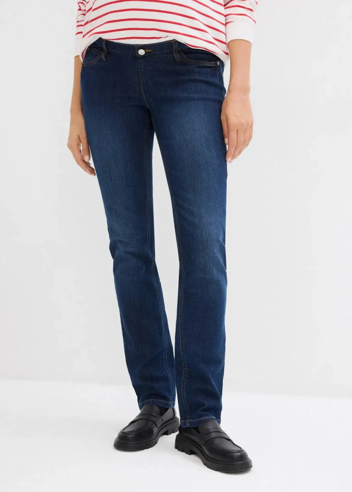 bonprix Bekleidung·Blazer|Umstandsmode^Umstandsjeans aus Bio-Baumwolle, Straight Leg dunkelblau denim