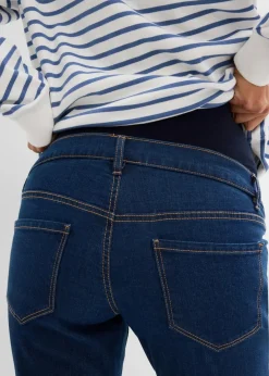 bonprix Umstandsmode|Kurzgrößen^Umstandsjeans, Bootcut dunkelblau denim