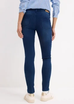 bonprix Bekleidung·Blazer|Umstandsmode^Umstandsjeans mit wärmender Innenseite, Slim-Fit dunkelblau denim