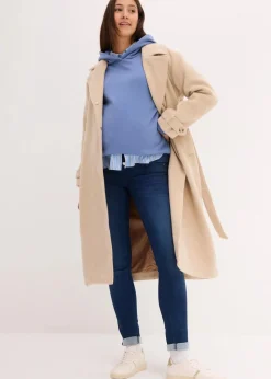 bonprix Bekleidung·Blazer|Umstandsmode^Umstandsjeans mit wärmender Innenseite, Slim-Fit dunkelblau denim