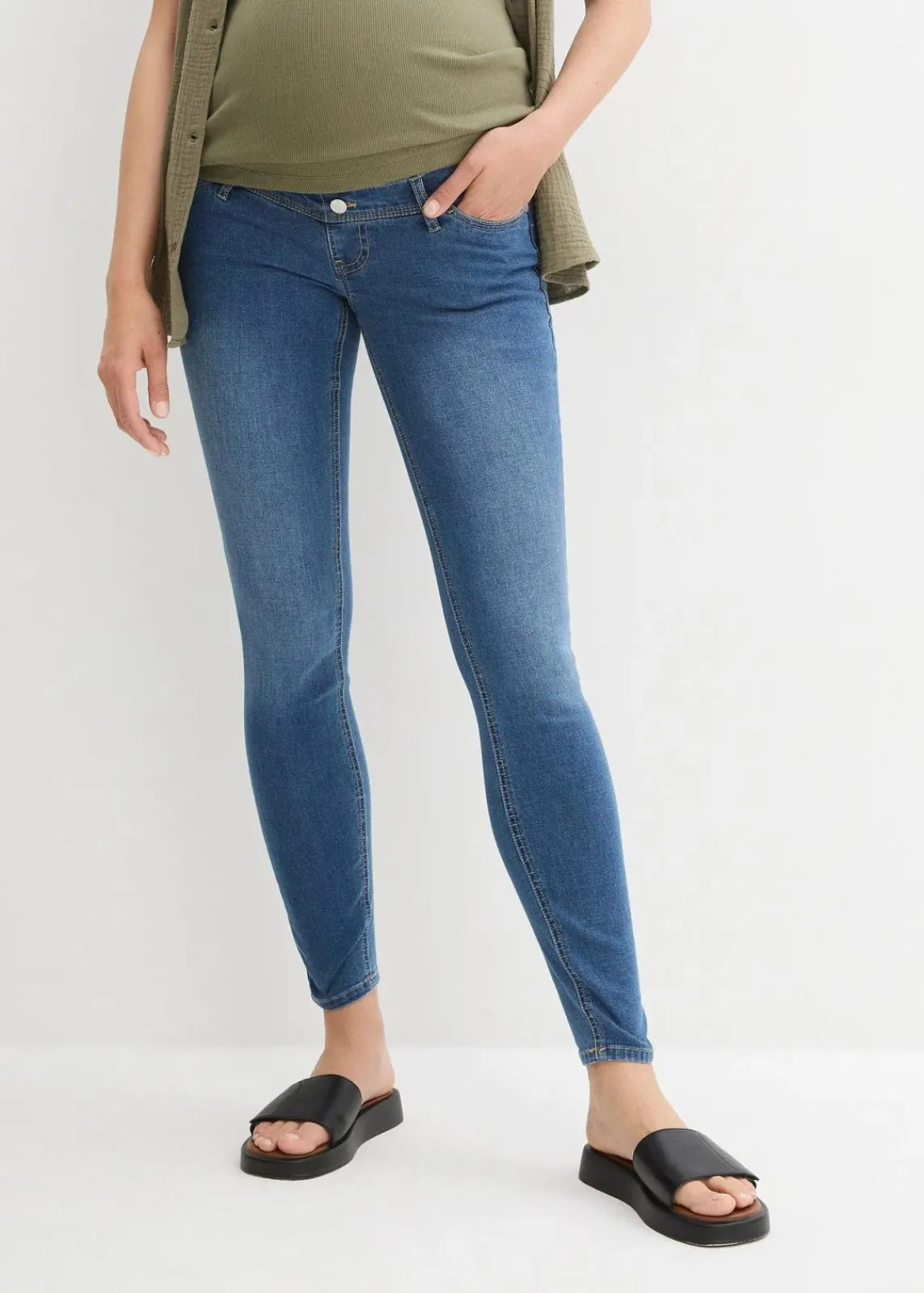 bonprix Bekleidung·Blazer|Umstandsmode^Umstandsjeans, Skinny mittelblau denim