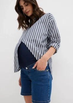 bonprix Bekleidung·Blazer|Umstandsmode^Umstandsjeansshorts aus Baumwoll- Stretchdenim blau denim