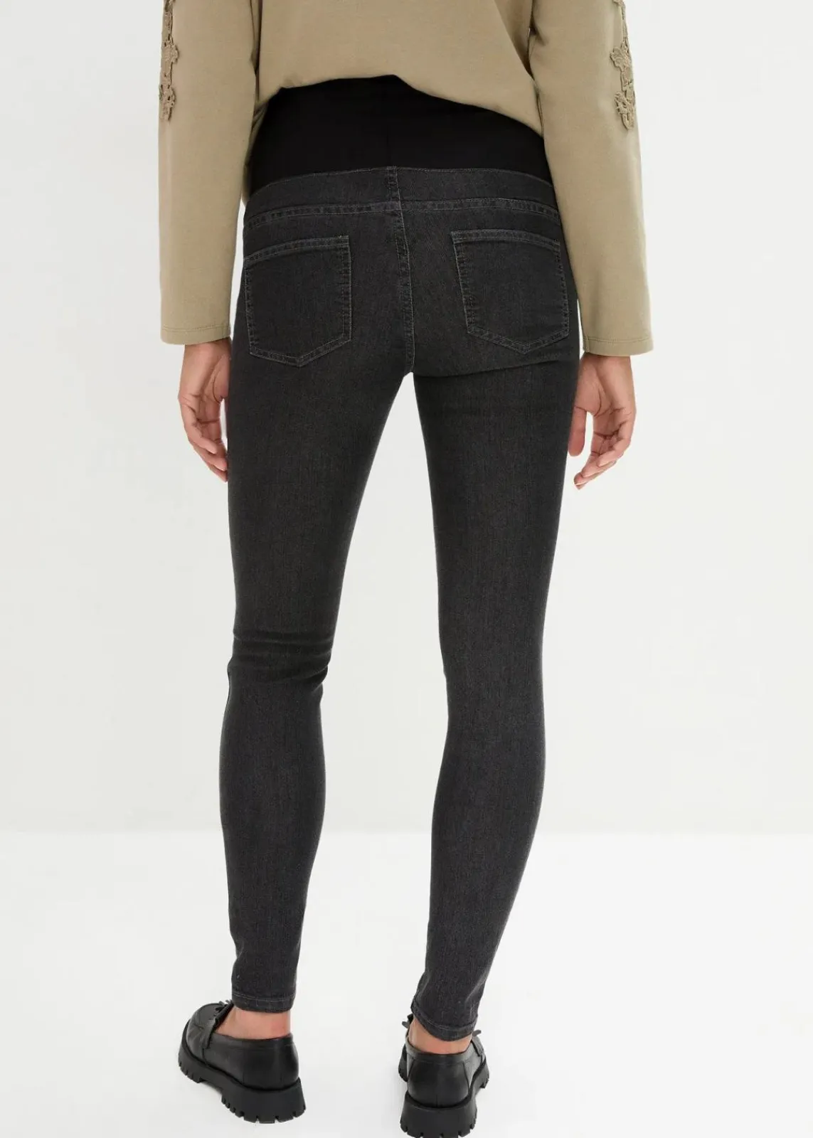bonprix Bekleidung·Blazer|Umstandsmode^Umstandsjeggings mit Baumwolle (2er Pack), Skinny blue stone/black stone