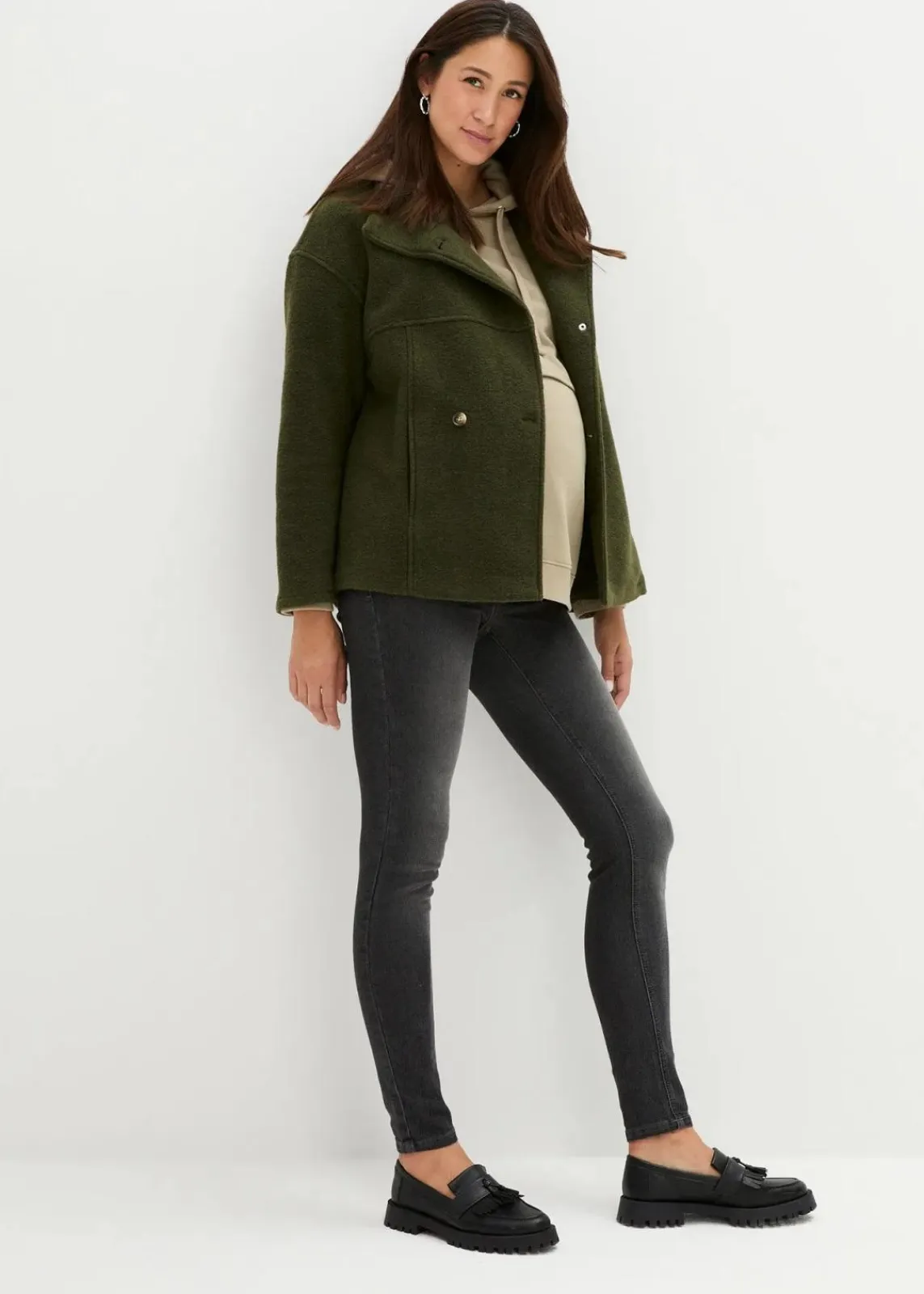 bonprix Bekleidung·Blazer|Umstandsmode^Umstandsjeggings mit Baumwolle (2er Pack), Skinny blue stone/black stone