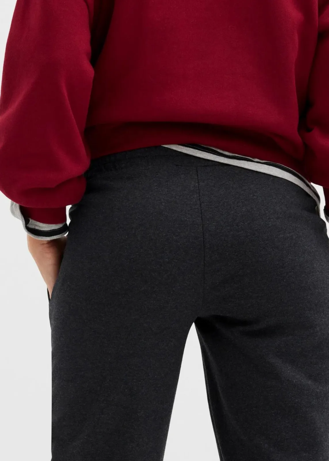 bonprix Umstandsmode^Umstands-Jogginghose mit Bequembund aus weichem Baumwoll-Mix anthrazit meliert