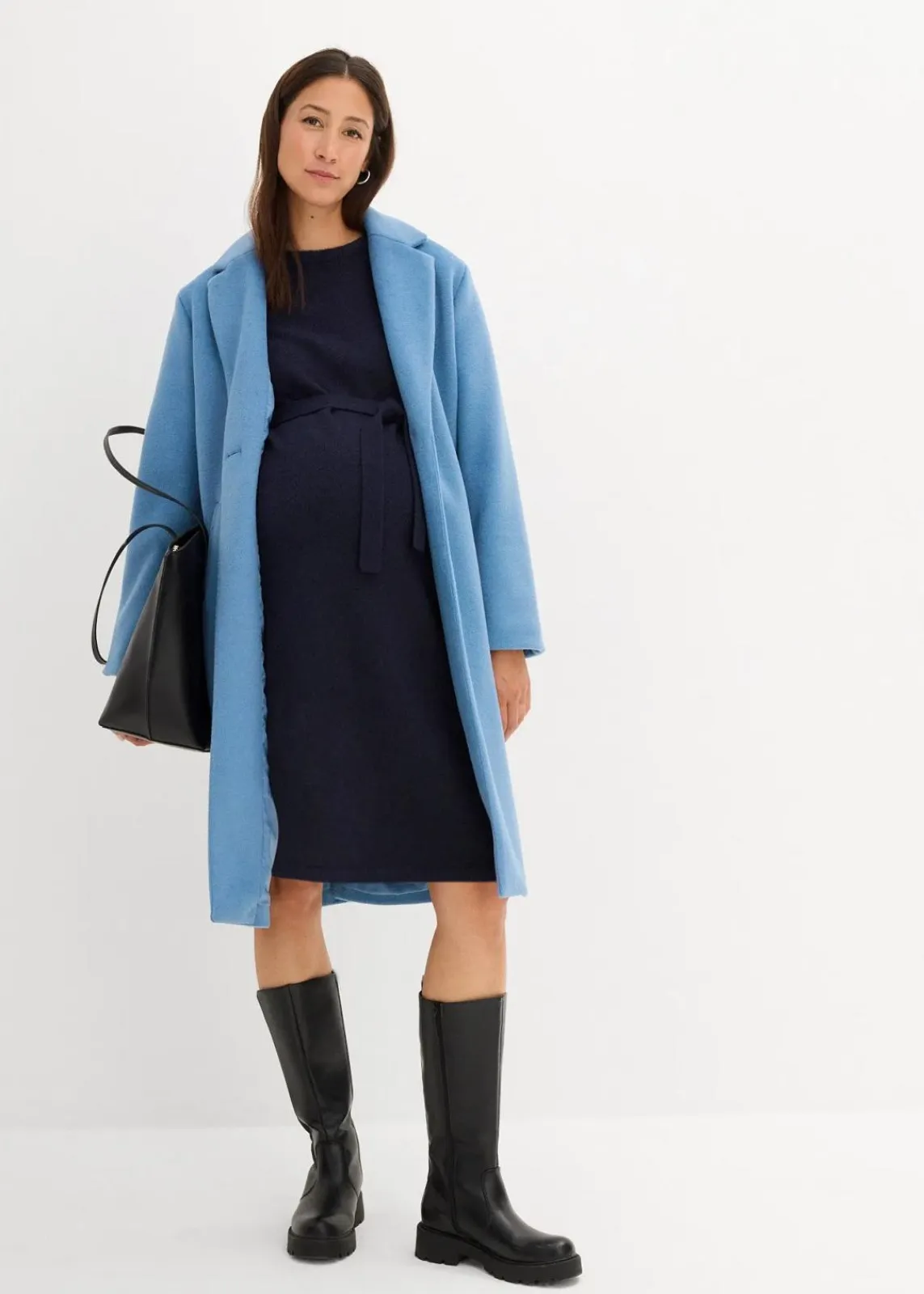 bonprix Bekleidung·Blazer|Umstandsmode^Umstandskleid aus flauschigem Strick dunkelblau