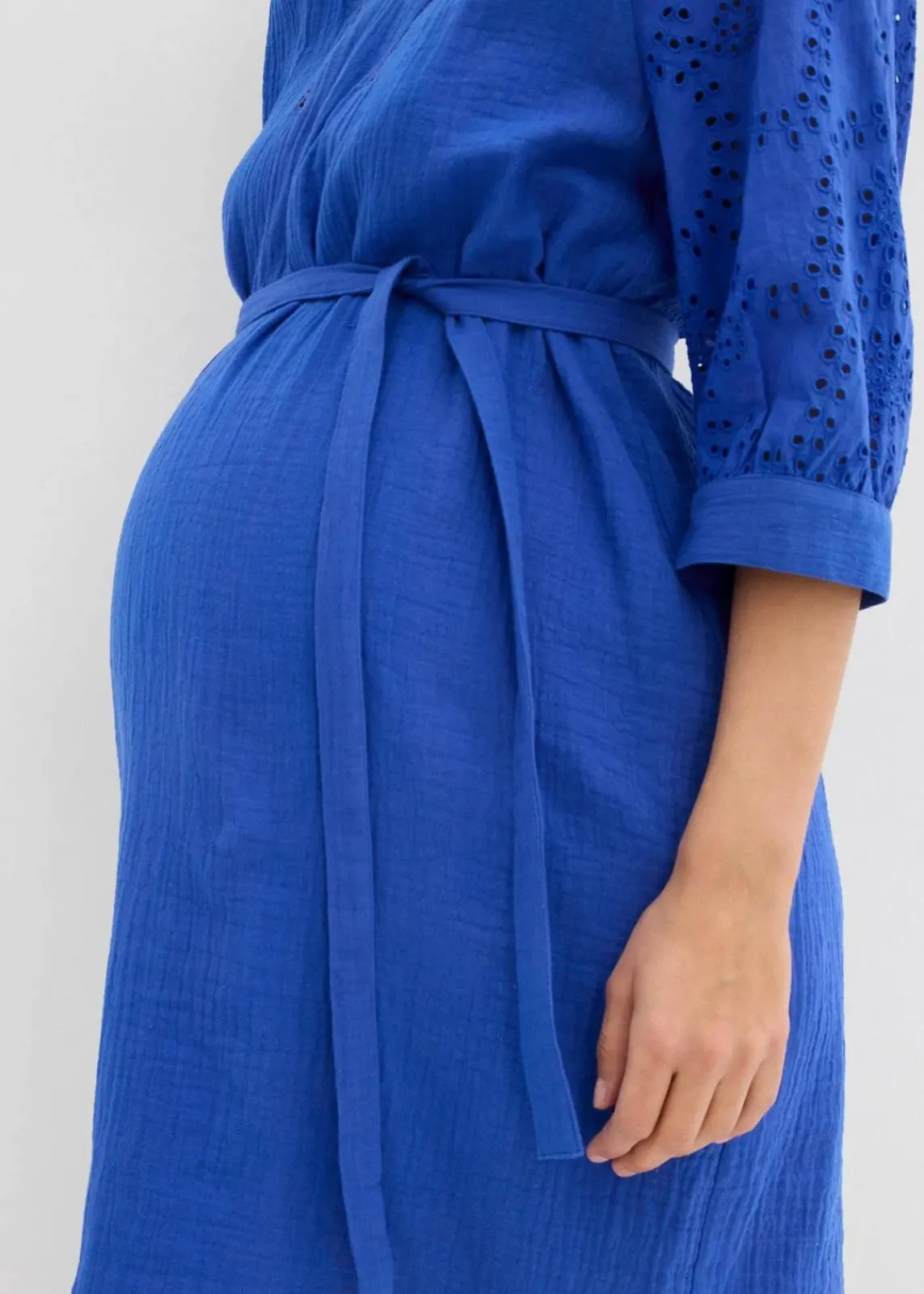 bonprix Bekleidung·Blazer|Umstandsmode^Umstandskleid aus reinem Baumwoll- Musselin edelsteinblau