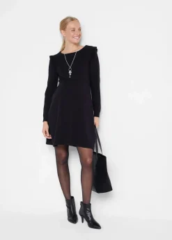 bonprix Bekleidung·Blazer|Umstandsmode^Umstandskleid aus weichem Strick schwarz
