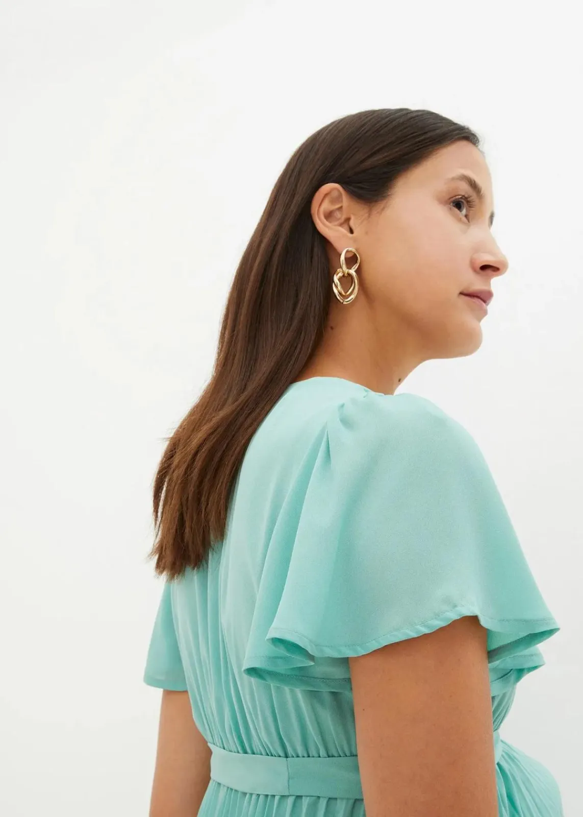 bonprix Bekleidung·Blazer|Umstandsmode^Umstandskleid aus zartem Georgette salbeigrün