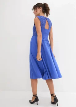 bonprix Nachhaltigere Materialien|Umstandsmode^Umstandskleid mit Spitze aus Jersey blau