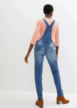 bonprix Bekleidung·Blazer|Umstandsmode^Umstands-Latzhose, Straight Leg hellblau denim