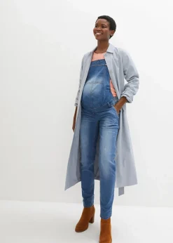 bonprix Bekleidung·Blazer|Umstandsmode^Umstands-Latzhose, Straight Leg hellblau denim