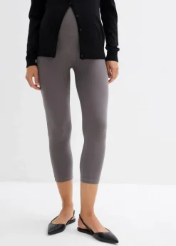 bonprix Umstandsmode|Bekleidung·Blazer^Umstands-Leggings in Capri-Länge (2er Pack) schwarz/rauchgrau