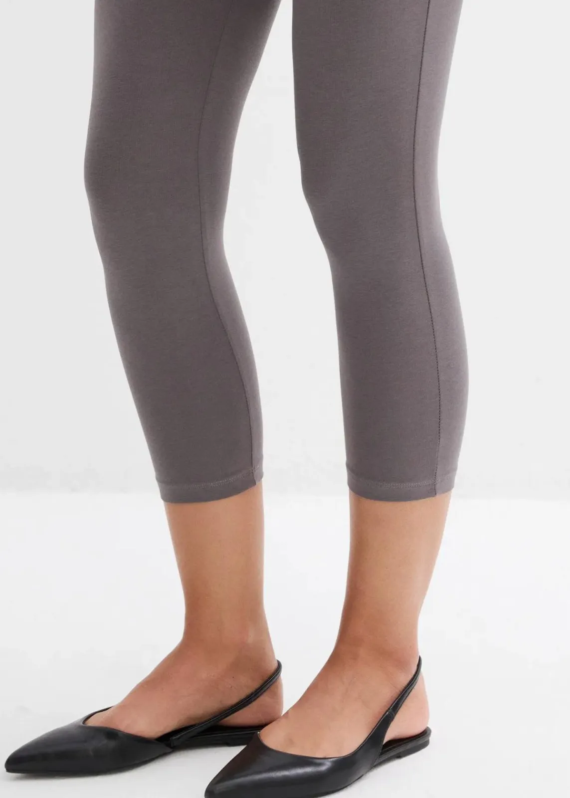 bonprix Umstandsmode|Bekleidung·Blazer^Umstands-Leggings in Capri-Länge (2er Pack) schwarz/rauchgrau