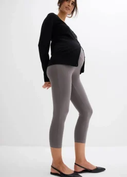 bonprix Umstandsmode|Bekleidung·Blazer^Umstands-Leggings in Capri-Länge (2er Pack) schwarz/rauchgrau
