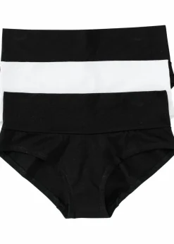 bonprix Umstandsmode|Nachhaltigere Materialien^Umstandspanty mit Bio-Baumwolle (3er Pack) schwarz + schwarz + weiß