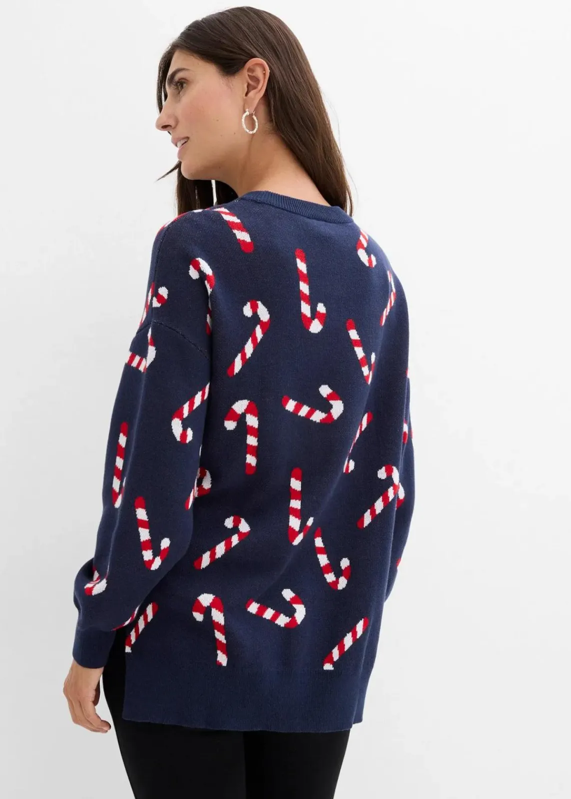 bonprix Bekleidung·Blazer^Umstandspullover mit Stillschlitzen dunkelblau/salsarot/weiß